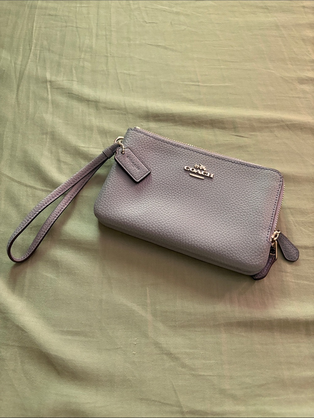Coach double corner zip wristlet in Dusk